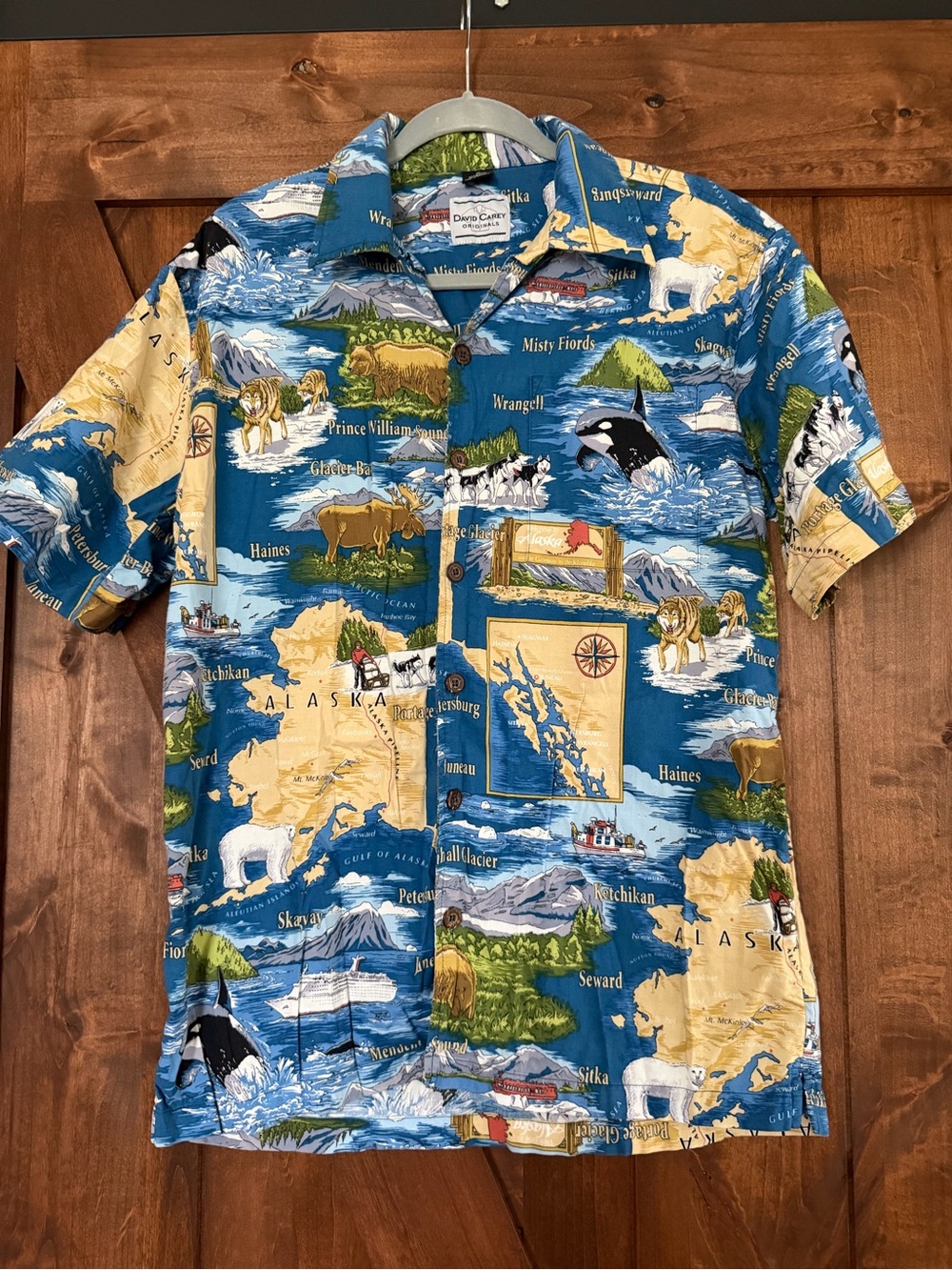 David Carey Southeast Alaska Wildlife Camp Shirt. Size Medium